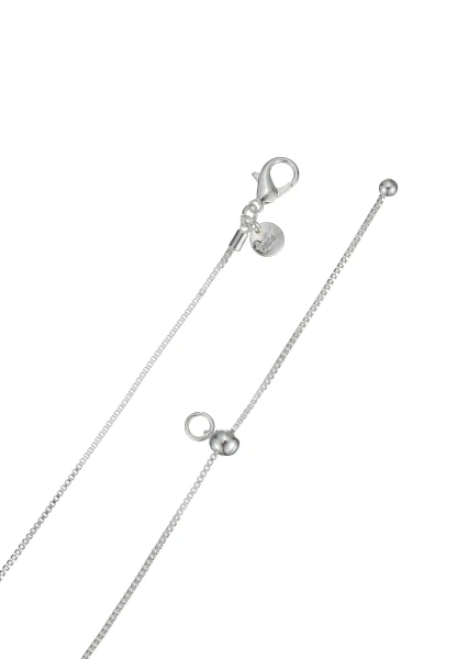 Leslii Lange Kette Oval Glasstein Silber