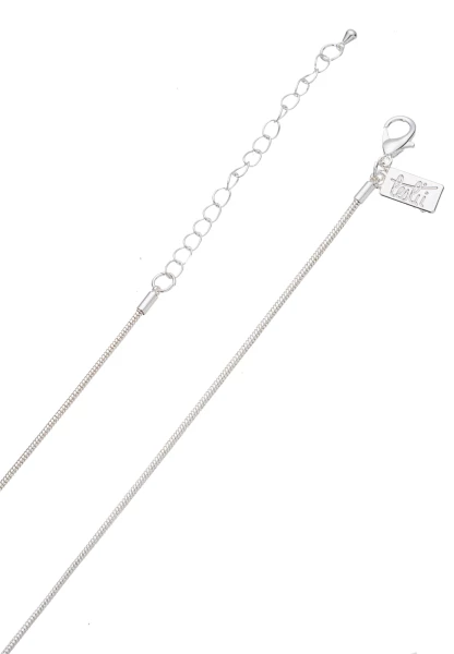 Leslii Lange Kette Ring-Anhänger Matt Silber Lila