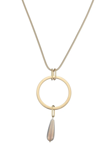 Leslii Lange Kette Ring Tropfen Edelstahl Gold