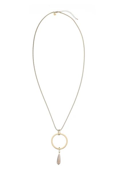 Leslii Lange Kette Ring Tropfen Edelstahl Gold