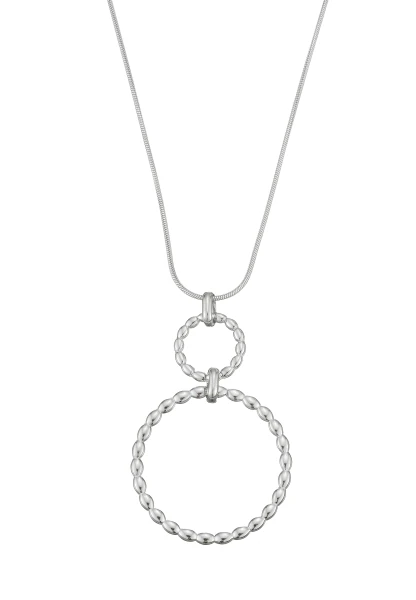 Leslii Lange Kette Ringe Edelstahl Silber