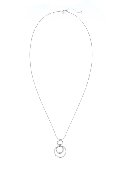 Leslii Lange Kette Ringe Edelstahl Silber