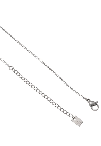 Leslii Lange Kette Stein Trio In Silber Schwarz