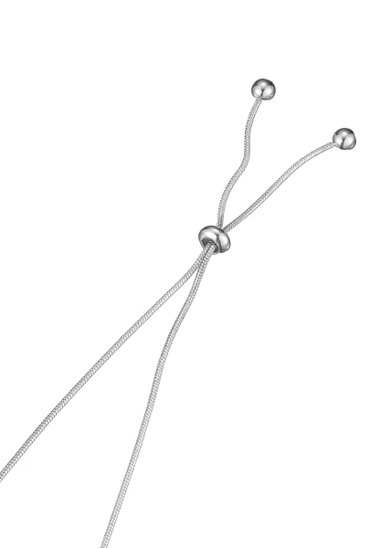 Leslii Lange Kette Tropfen-Anhänger Silber Braun