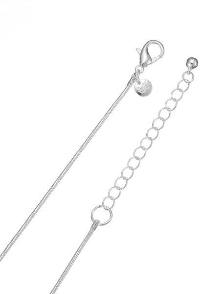 Leslii Lange Schlangenkette Heart Stone | Silber