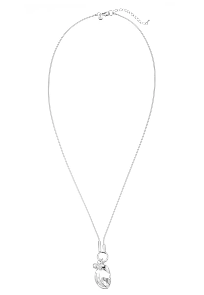 Leslii lange Schlangenkette Scheibenanhänger | Silber