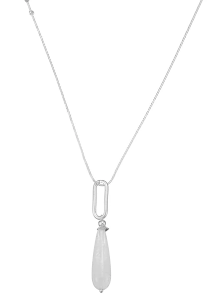 Leslii Lange Schlangenkette Stone | Silber