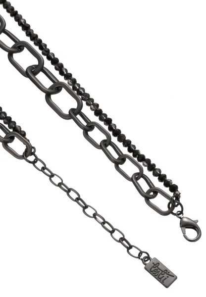 Leslii Layering Glieder-Kette Glasperlen Schwarz