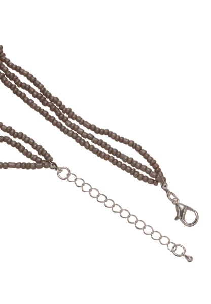 Leslii Layering Kette Perlenkette In Grau Mit Süßwasserperlen