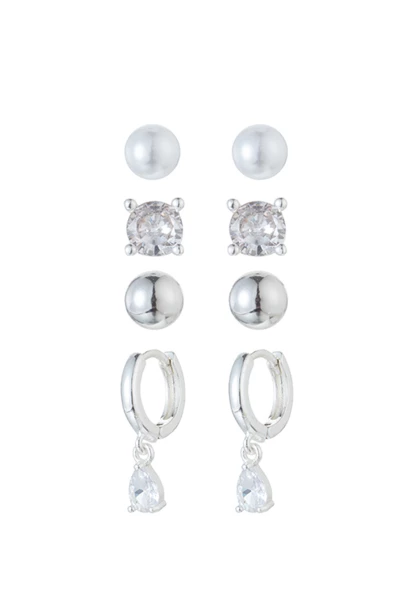 Leslii Ohrring 4er Set Silber