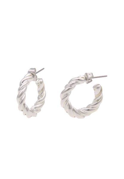 Leslii Ohrringe Creolen Hochglanz Swirl in Silber