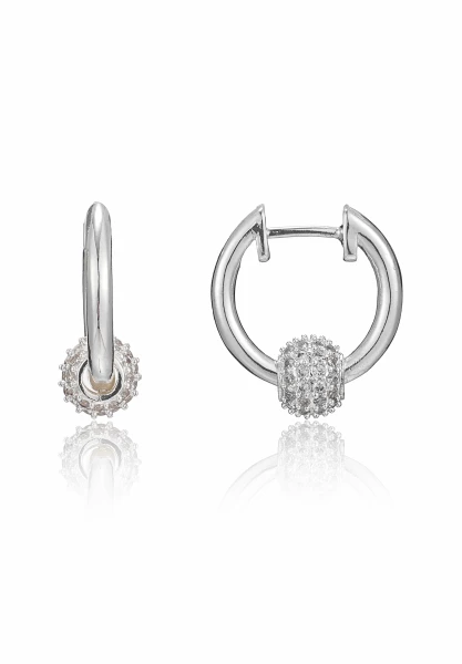 Leslii Ohrringe Creolen Kristallkugel