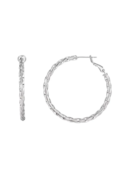 Leslii Ohrringe Creolen Muster gedreht in Silber