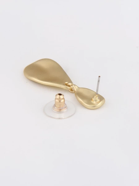 Leslii Ohrstecker Doppelter Tropfen Ohrringe Gold Matt