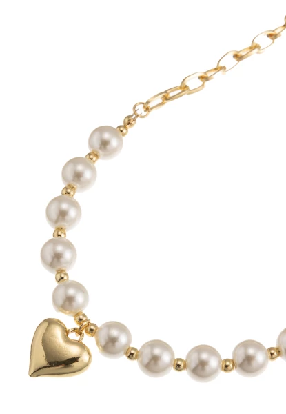 Leslii Perlenkette Mit Herzanhänger