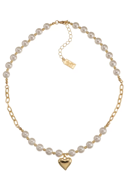 Leslii Perlenkette Mit Herzanhänger