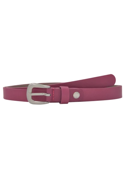 Leslii Premium Gürtel echter Leder-Gürtel 2cm pinker Gürtel Kalbs-Nappaleder Narbung Fuchsia Silber
