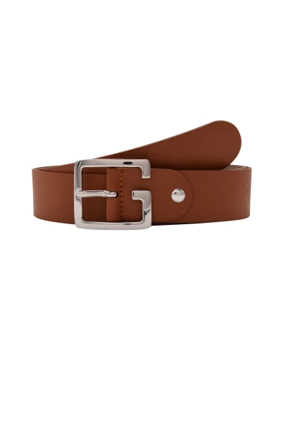Leslii Premium Gürtel Echter Leder-Gürtel Brauner Gürtel Breite 4cm Kalbs-Nappaleder Narbung Cognac