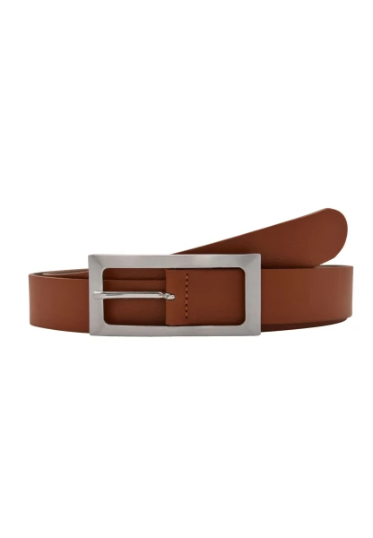 Leslii Premium Gürtel Echter Leder-Gürtel Brauner Gürtel Breite 3cm Kalbs-Nappaleder Narbung Cognac