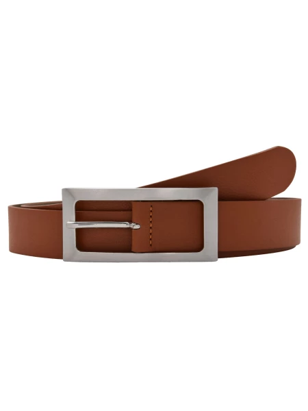 Leslii Premium Gürtel echter Leder-Gürtel brauner Gürtel Breite 3cm Kalbs-Nappaleder Narbung Cognac
