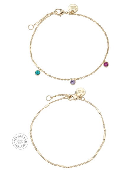 Leslii Recycled Armband mit bunten Glassteinen