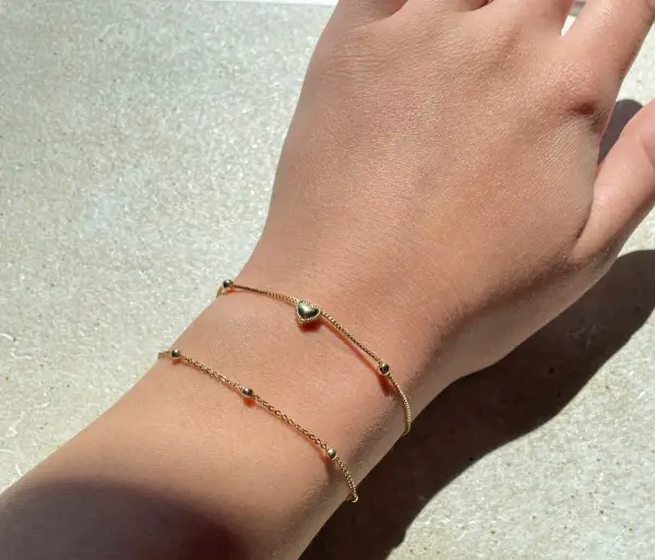 Leslii Recycled Armband Mit Herzanhänger