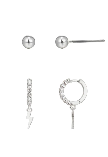 Leslii Recycled Ohrring-Set Blitz in Silber