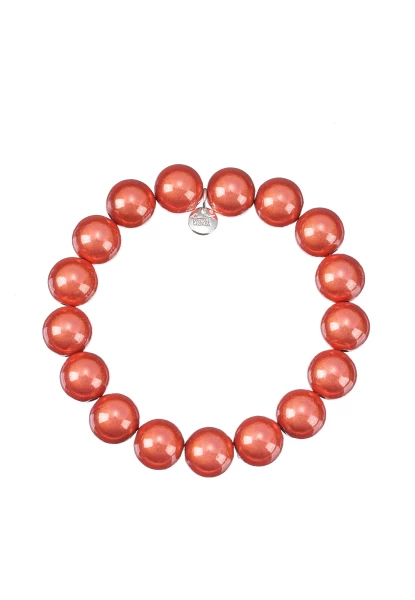 Leslii Reflective Pearl Perlen-Armband Magic 3D-Effekt Ø 12mm in Orange