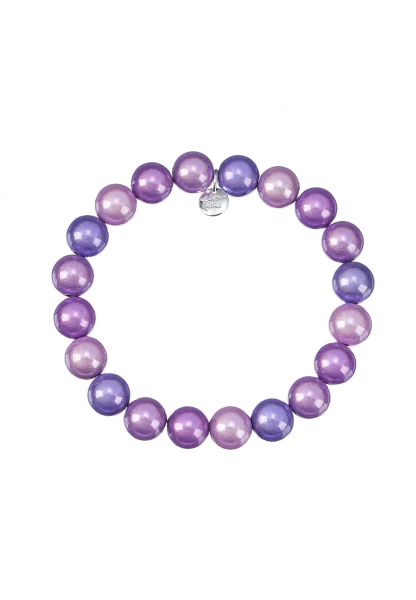Leslii Reflective Pearl Perlen-Armband Magic 3D-Effekt Ø 10mm in Lila