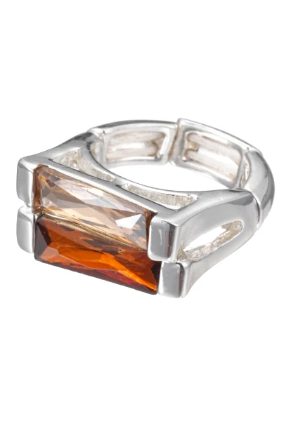 Leslii Ring Silber Mit Länglichen Kristallen