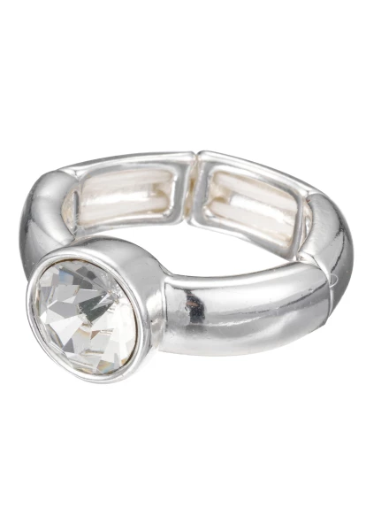 Leslii Ring Silber Mit Rundem Kristall