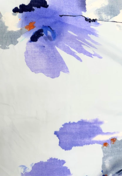 Leslii Schal Blumen Muster In Blau Schwarz