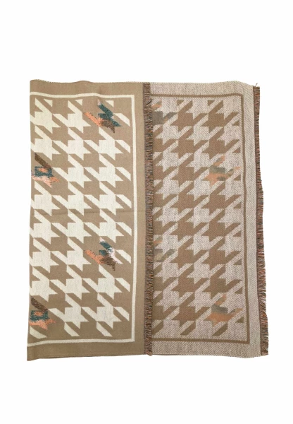 Leslii Schal Mit Pepita-Muster Creme Beige