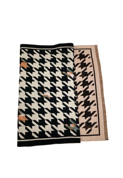 Leslii Schal Mit Pepita-Muster Creme Schwarz