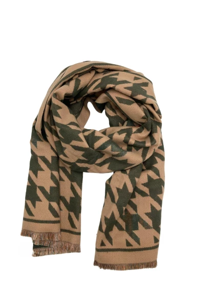 Leslii Schal Mit Pepita-Muster Oliv Beige