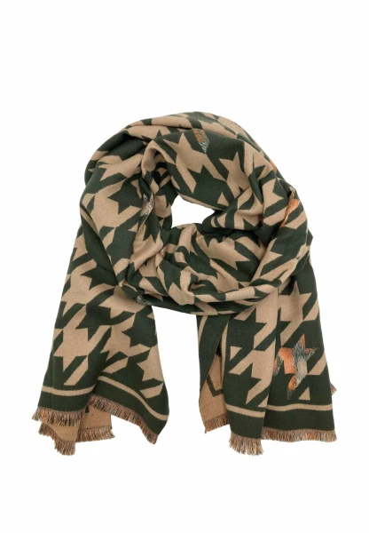 Leslii Schal mit Pepita-Muster Oliv Beige Leslii Schal mit Pepita-Muster Oliv Beige