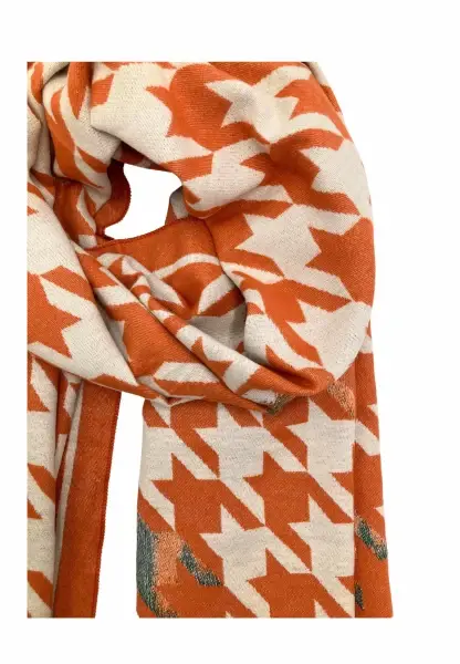 Leslii Schal Mit Pepita-Muster Orange