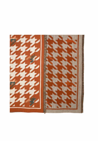 Leslii Schal Mit Pepita-Muster Orange