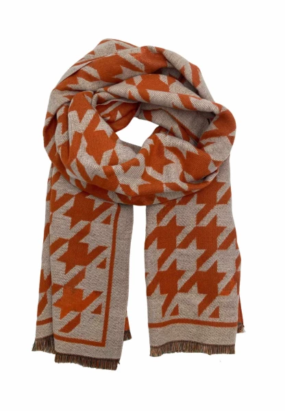 Leslii Schal mit Pepita-Muster Orange