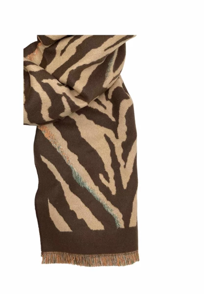 Leslii Schal Mit Zebra-Muster Coffee Braun