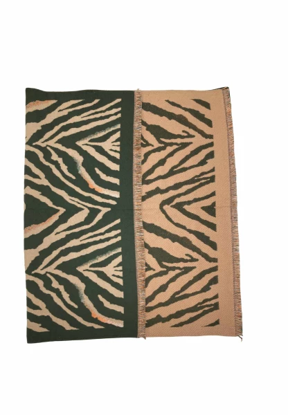 Leslii Schal Mit Zebra-Muster Oliv