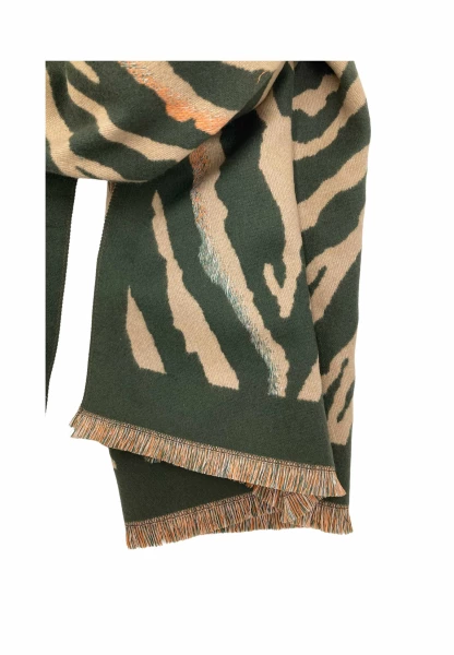 Leslii Schal mit Zebra-Muster Oliv
