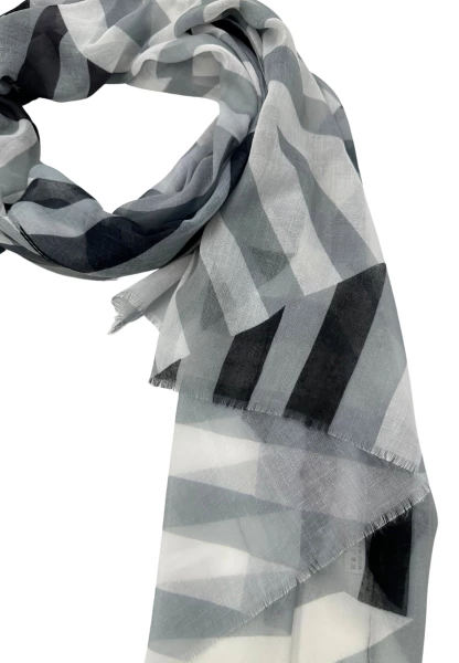 Leslii Schal Streifen Muster In Schwarz Weiß