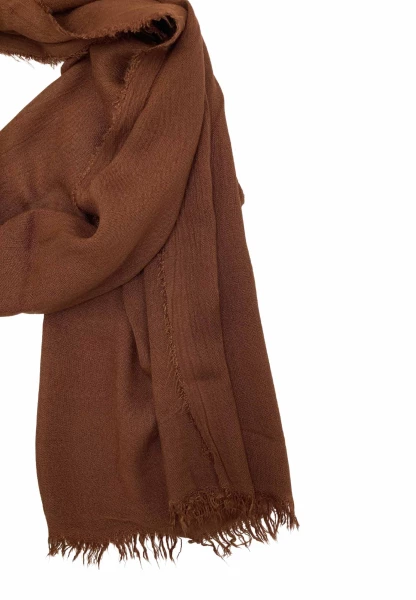 Leslii Schal Uni Viskose Bambus Cognac Braun