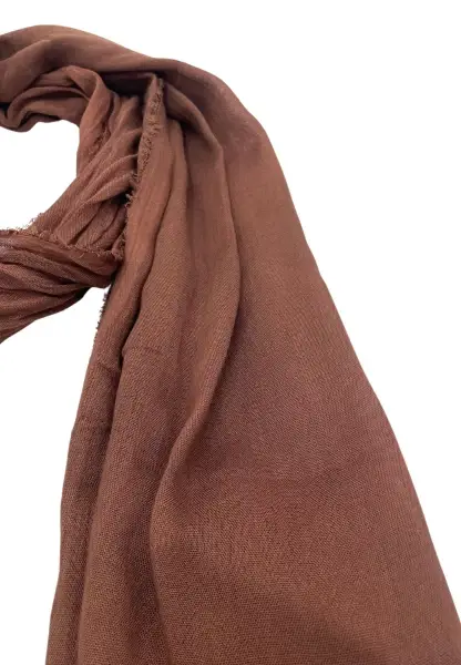 Leslii Schal Uni Viskose Bambus Natur-Schal Einfarbig Nachhaltig Bamboo Braun Schoko