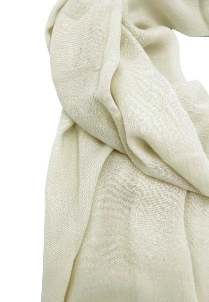 Leslii Schal Uni Viskose Bambus Natur-Schal Weißer Schal Einfarbig Nachhaltig Bamboo Creme