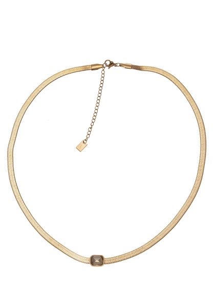 Leslii Schlangenkette Crystal Gold