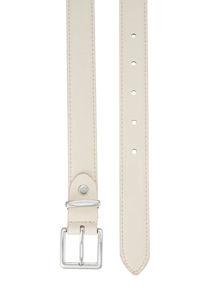 Leslii Schmaler Gürtel Leder/PU | Weiß