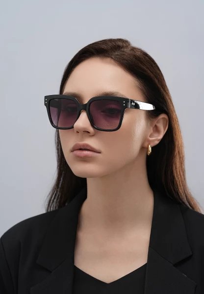 Leslii Sonnenbrille Big Retro Damen Sunglasses Designerbrille In Schwarz