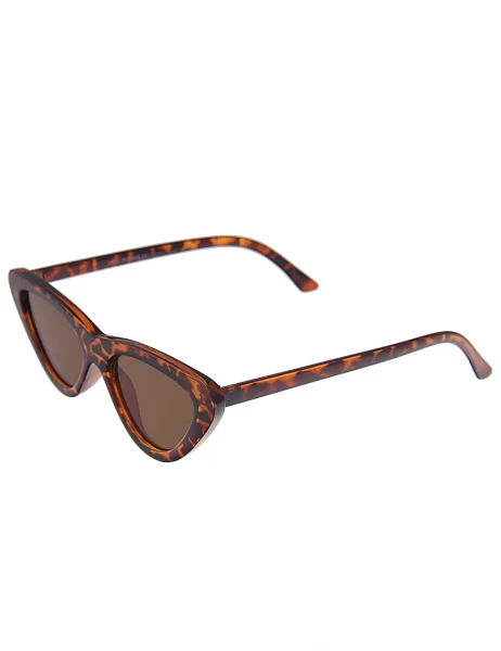 Leslii Sonnenbrille Butterfly Horn-Look Retro Damen Sunglasses Designerbrille In Braun
